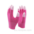 Guantes de trabajo de nylon de alta calidad Hespax PU Electrónico